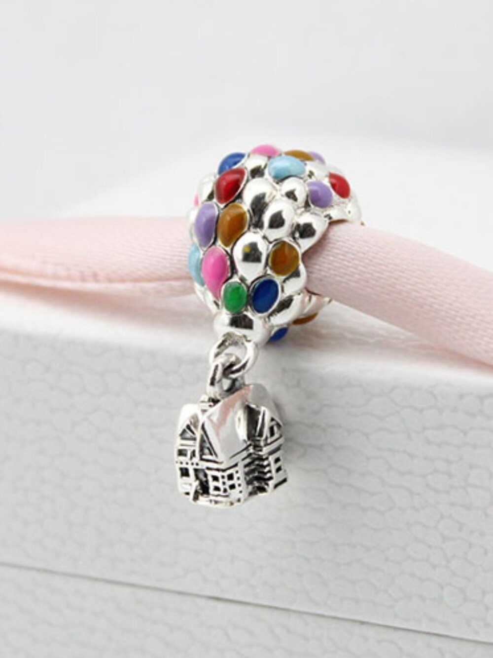 Up House & Balloons Charm Bracelet Pendant S925 Silver with box
